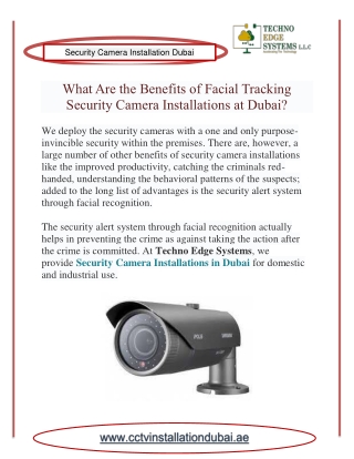 What are the Benefits of Security Camera Installations in Duba?
