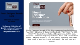 Finest Designer Brands 2021 - Phone No : 855-585-2679