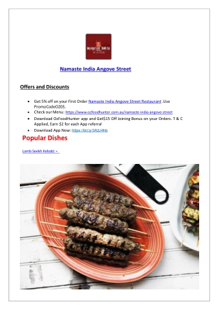 5% off - Namaste India Restaurant North Perth, WA