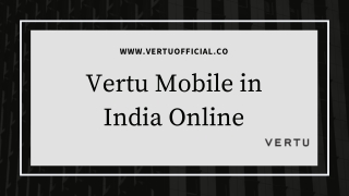 Vertu Mobile in India