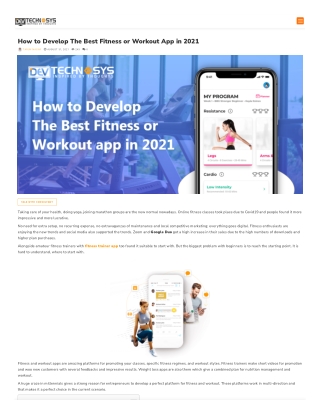 How to Develop the Best Fitness or Workout App in 2021
