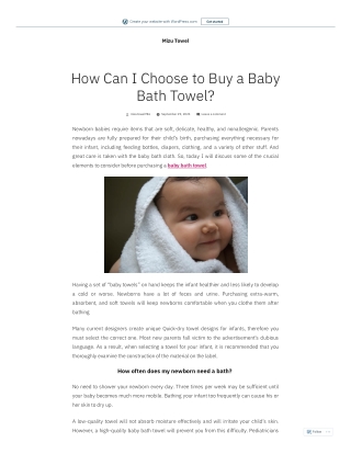 How Can I Choose to Buy a Baby Bath Towel?