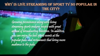 Sport TV live streaming in London