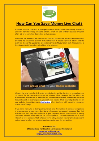 How Can You Save Money Live Chat