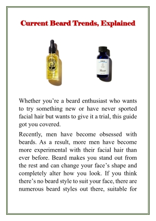 Current Beard Trends, Explained
