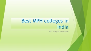 Best MPH colleges in India-BFIT college