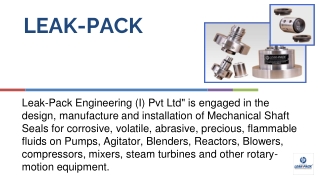 Cartridge Seals: The Modern Option to Conventional Seal Choices - LEAK-PACK