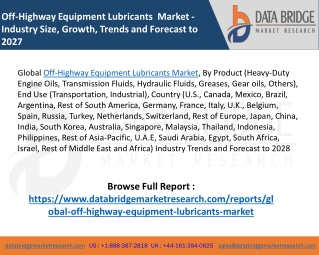 Off-Highway Equipment Lubricants Market