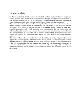 Diabetic data