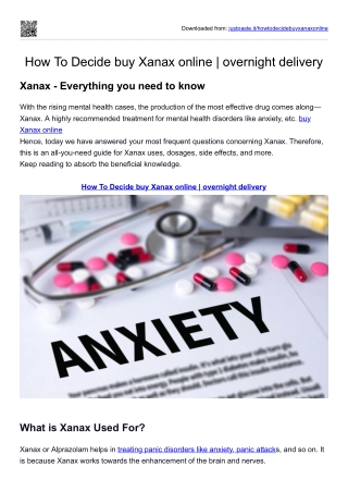 How To Decide buy Xanax online  overnight delivery