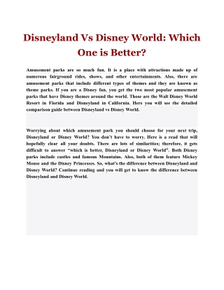 Disneyland Vs Disney World: Which One is Better?