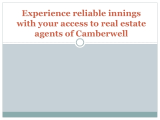 Real estate agents of Camberwell