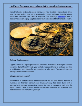 ValForex- The secure ways to invest in the emerging Cryptocurrency