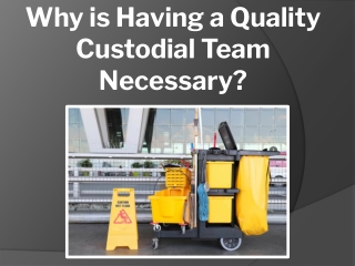 Why is Having a Quality Custodial Services Team Necessary?