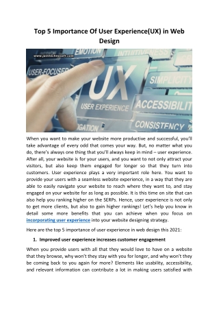 (PDF) Top 5 importance of user experience in web design