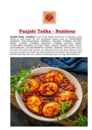 5% off - Punjabi Tadka Indian Restaurant Nambour Takeaway, QLD