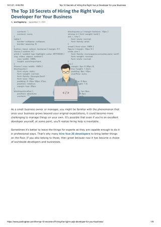 Top 10 Secrets of Hiring the Right Vue js Developer for your Business