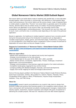 Nonwoven Fabrics Market Forecasts to 2028