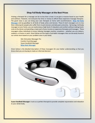 Shop Full Body Massager at the Best Prices