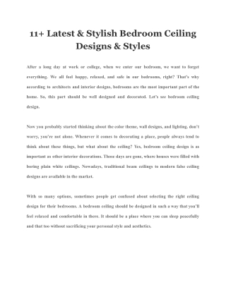 11  Latest & Stylish Bedroom Ceiling Designs & Styles