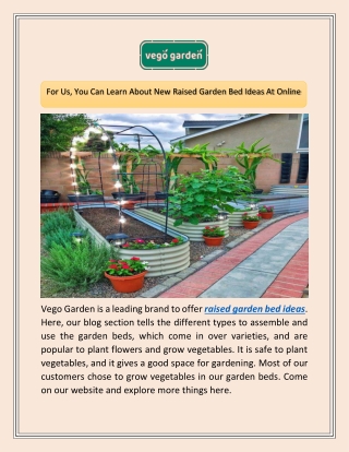 For Us, You Can Learn About New Raised Garden Bed Ideas At Online