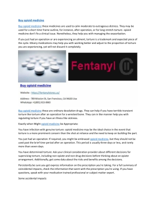 Buy opioid medicine