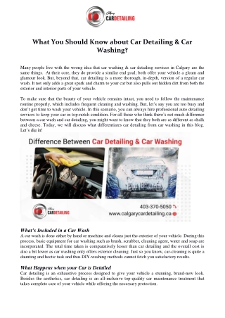 What You Should Know about Car Detailing & Car Washing