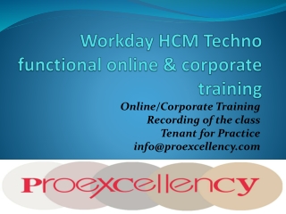 Workday HCM Techno functional online & corporate training