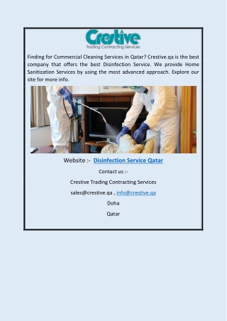 Disinfection Service Qatar | Crestive.qa
