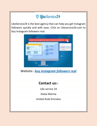 Buy Instagram Followers Real | Likeservice24.com