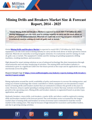 Mining Drills and Breakers Market Size & Forecast Report, 2014-2025