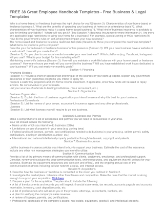 FREE 38 Great Employee Handbook Templates - Free Business & Legal Templates