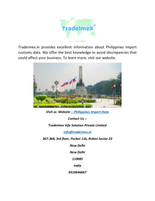 Philippines Import Data  Tradeimex.in