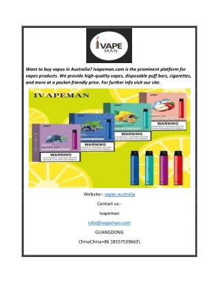 Vapes Australia Ivapeman.com