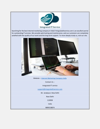Internet Marketing Company India  Integrateditservice.com