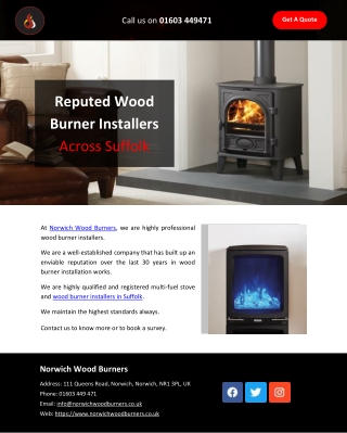 Reputed Wood Burner Installers Across Suffolk