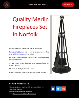 Quality Merlin Fireplaces Set In Norfolk