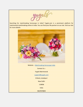 Matchmaking Horoscope India  Yugals.com