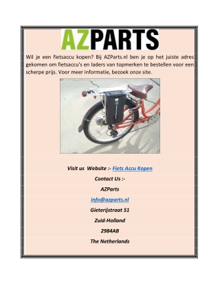 Fietsaccu kopen  Azparts.nl