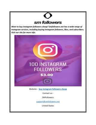 Buy Instagram Followers Cheap Smfollowers.net