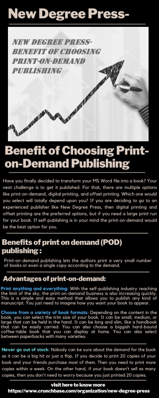 New Degree Press-Benefit of Choosing Print-on-Demand Publishing