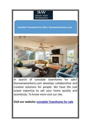 Lonsdale Townhome for Sale | Stanvanwoerkens.com