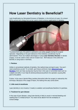 How Laser Dentistry is Beneficial