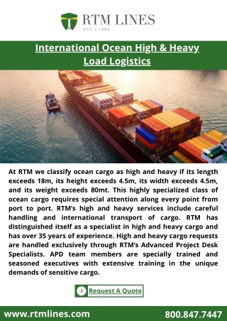 International Ocean High & Heavy Load Logistics