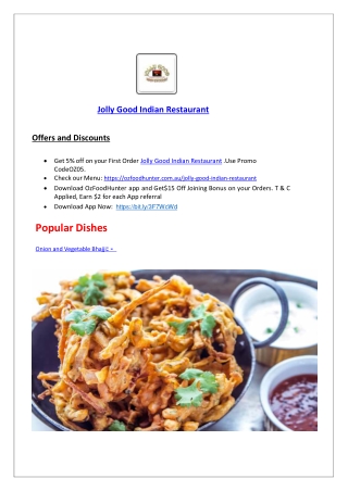 5% off - Jolly Good Indian Restaurant Long Jetty, NSW