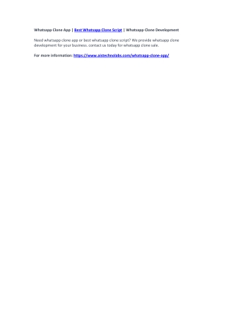 Whatsapp Clone App | Best Whatsapp Clone Script | Whatsapp Clone Development