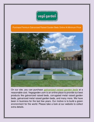 Purchase Premium Galvanized Raised Garden Beds Online At Minimum Price