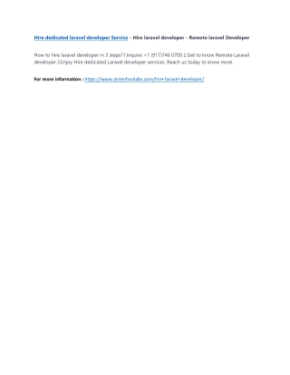 Hire laravel developer - hire dedicated laravel developer - Remote laravel Devel