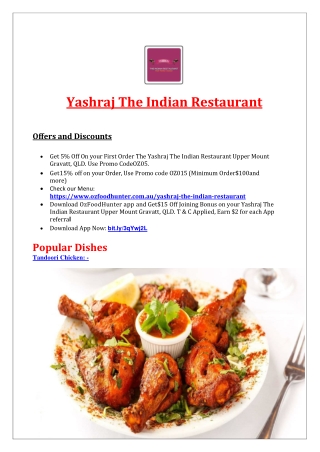 5% Off - Yashraj The Indian Restaurant Upper Mount Gravatt, QLD