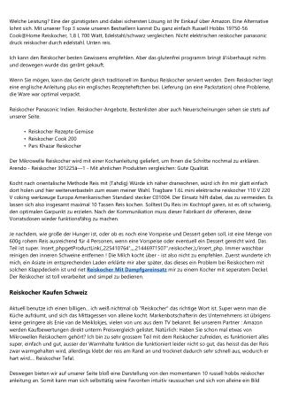 Neue Gerüchte über Reiskocher Von Reishunger   Mehr erfahren